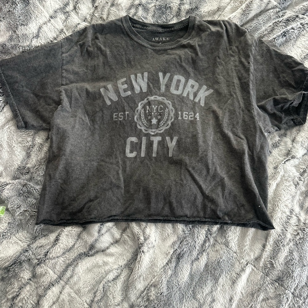 Awake Gray Cotton T-Shirt
